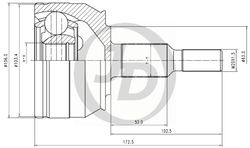 JCT0244 ШРУС внешний
