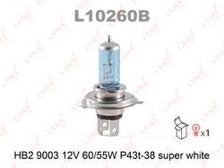 L10260B Лампа HB2 9003 12V 60/55W P43T-38 SUPER WHITE