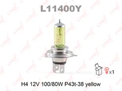 L11400Y Лампа H4 12V 100/80W P43T-38 YELLOW