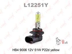 L12251Y Лампа HB4 9006 12V 51W P22D YELLOW