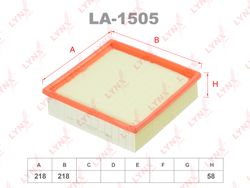 LA1505 Фильтр воздушный Замена снятым LA-1536, LA-1558