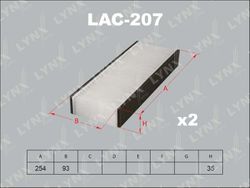 LAC207 Фильтр салона (2шт) Замена снятому LAC-214