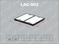 LAC903 Фильтр салона Замена снятому LAC-904