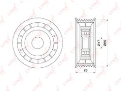 PB5238 Ролик натяжной приводного ремня
