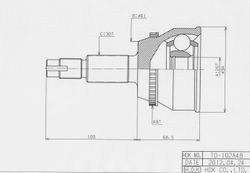 TO102A48 ШРУС внешний ABS TO-102A48