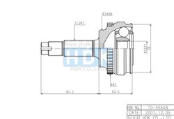 TOE035A Шрус наружний с ABS 23x58x24