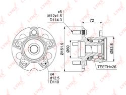 WH1352 Ступица колеса | зад прав/лев |